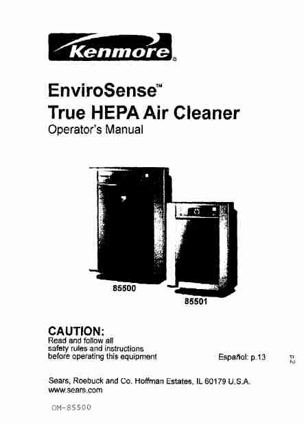 Kenmore Air Cleaner 85500-page_pdf